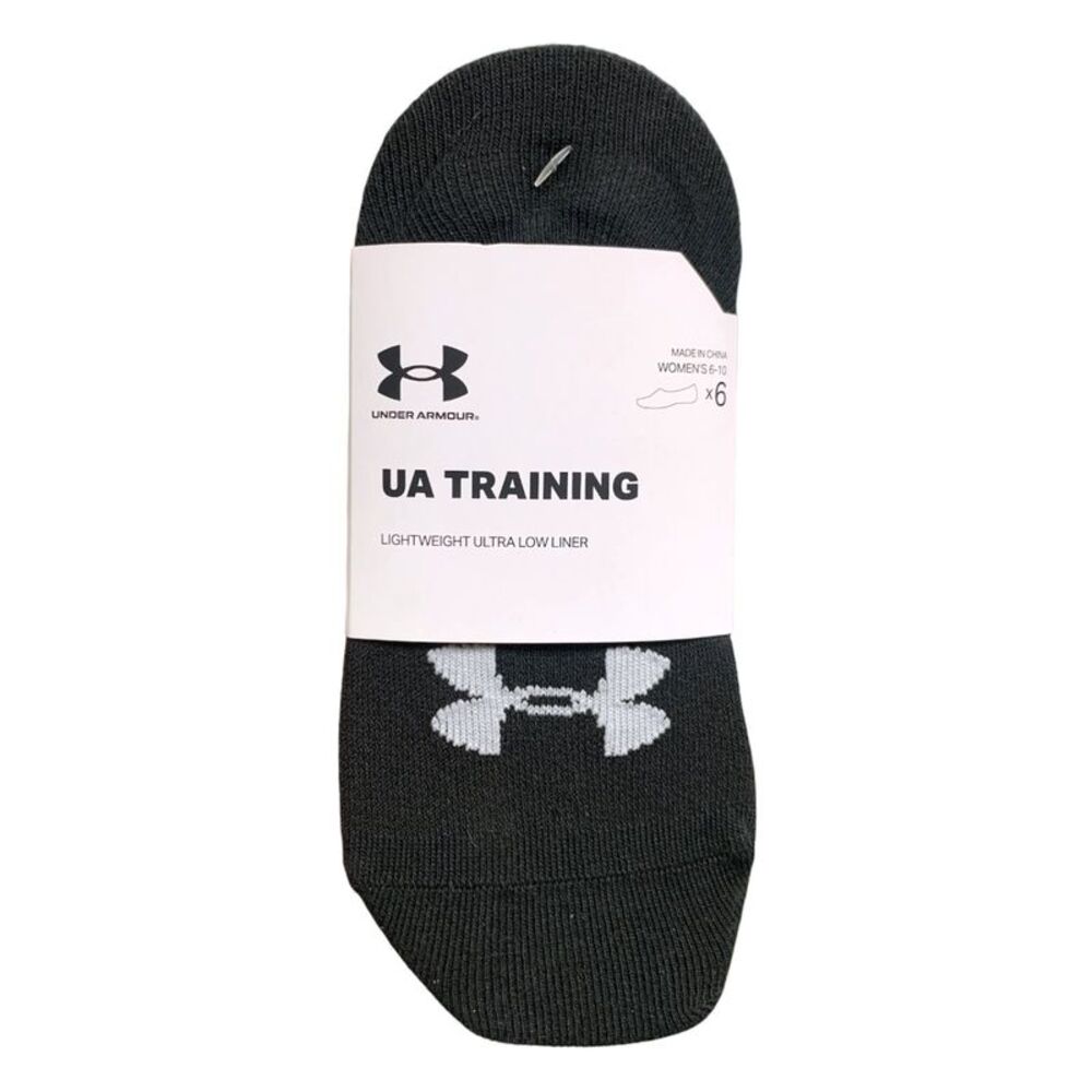 Black - Under Armour Women’s UA Training Lightweight Ultra Low Liner Socks – 6 P